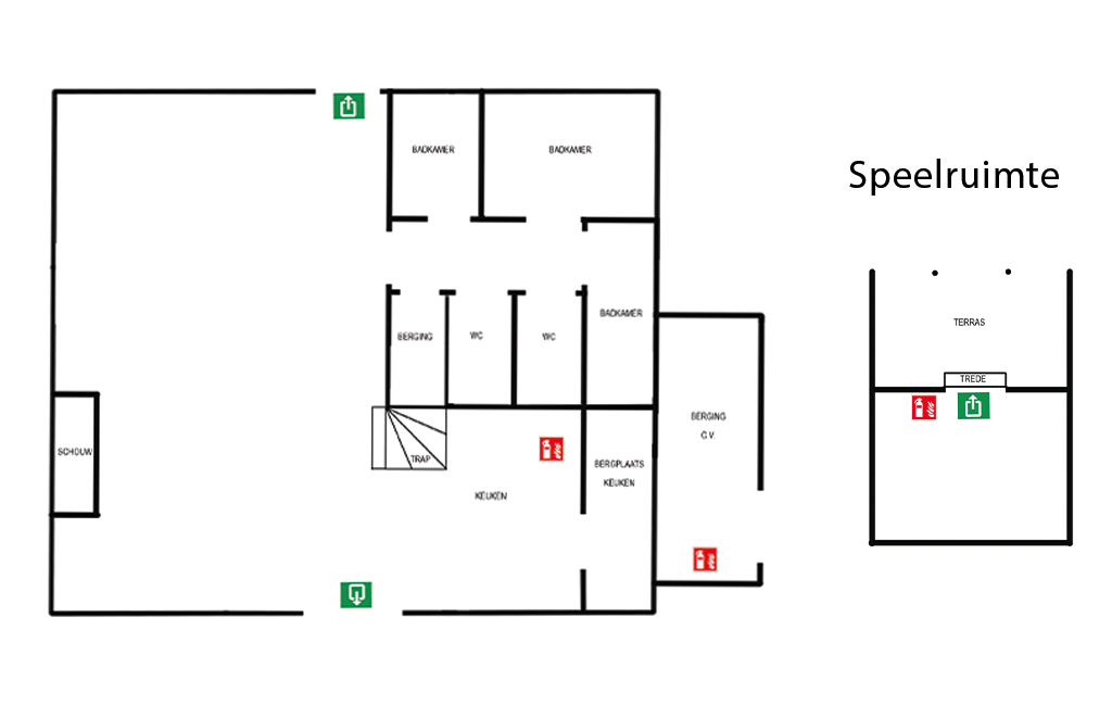 Vakantiehuis Westouter Caracole Grondplan benedenverdieping